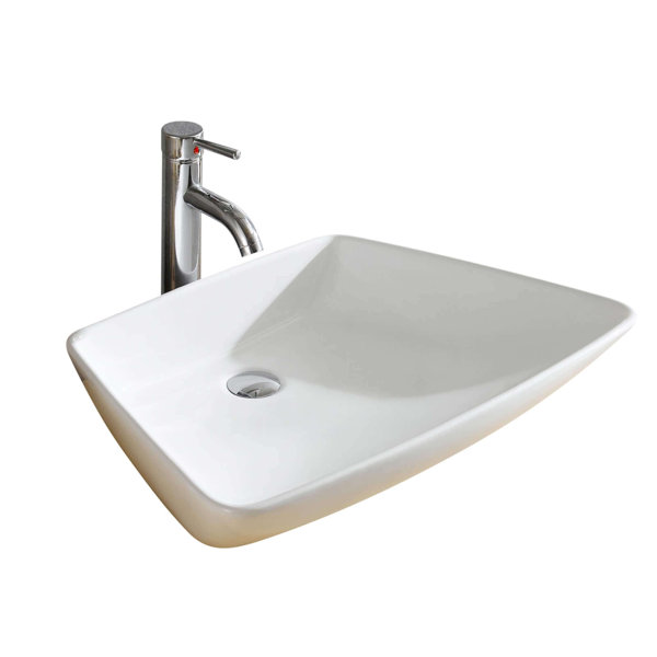 Fine Fixtures Modern Ceramic Specialty Single Hole Vessel Bathroom Sink ...